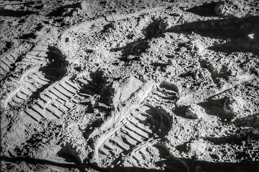 ABL Celebrate Moon Landing. Photo of footprints on the Moon.